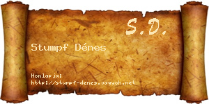 Stumpf Dénes névjegykártya