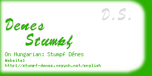 denes stumpf business card