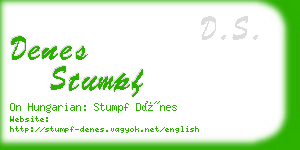 denes stumpf business card